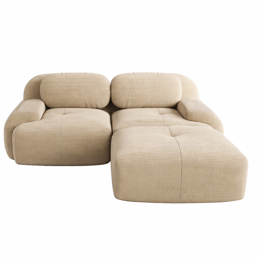 Canapé causeuse avec accoudoirs incurvés en L