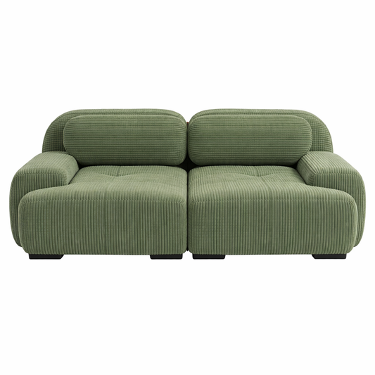 Canapé causeuse avec accoudoirs incurvés