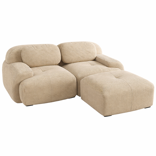 Canapé causeuse avec accoudoirs incurvés en L