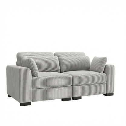 Canapé modulable en velours côtelé