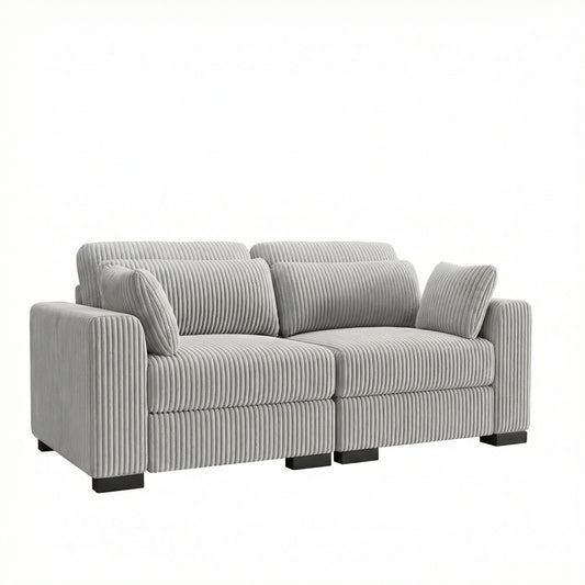Canapé modulable en velours côtelé