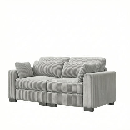 Canapé modulable en velours côtelé